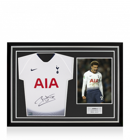 Dele Alli Front Signed Tottenham Hotspur 2018-19 Home Shirt Home Shirt In Hero Frame: Option 1