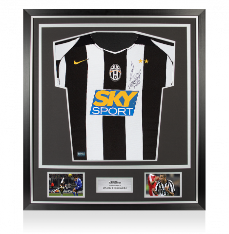 David Trezeguet Front Signed Juventus 2004-05 Home Shirt In Classic Frame