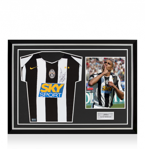 David Trezeguet Front Signed Juventus 2004-05 Home Shirt In Hero Frame: Option 1