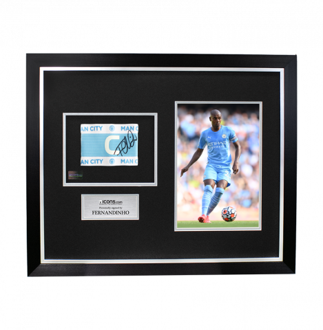 Fernandinho Signed and Framed Manchester City Captain's Armband