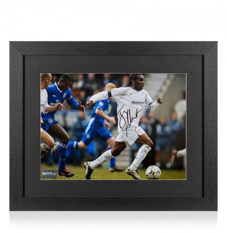 Jay-Jay Okocha Signed Bolton Wanderers Photo In Black Wooden Frame: Wanderers' Captain