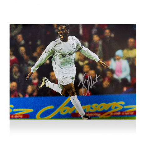 Jay-Jay Okocha Signed Bolton Wanderers Photo: Free-Kick Goal vs Liverpool