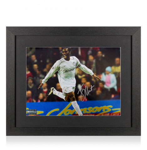 Jay-Jay Okocha Signed Bolton Wanderers Photo In Black Wooden Frame: Free-Kick Goal vs Liverpool