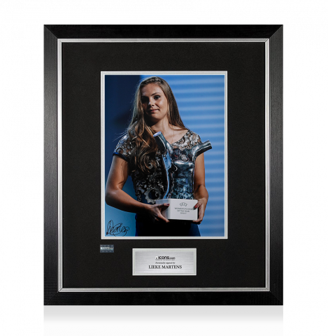Lieke Martens Signed Photo In Premium Photo Frame: UEFA Women's Player of the Year 2016-17