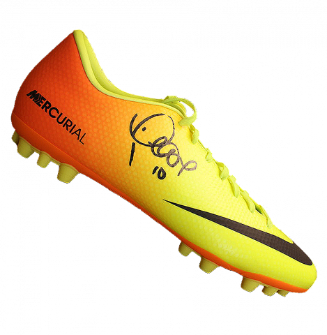 Philippe Coutinho Signed Yellow and Orange Nike Mercurial Vapor IX Boot