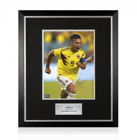 Radamel Falcao Signed Colombia Photo In Premium Photo Frame