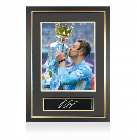 Jack Grealish Signed Plaque and Photo Frame: 2021-22 Premier League Winner