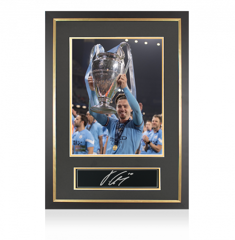 Jack Grealish Signed Plaque and Photo Frame: 2023 UEFA Champions League Winner