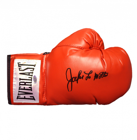Jake LaMotta Signed Red Everlast Boxing Glove