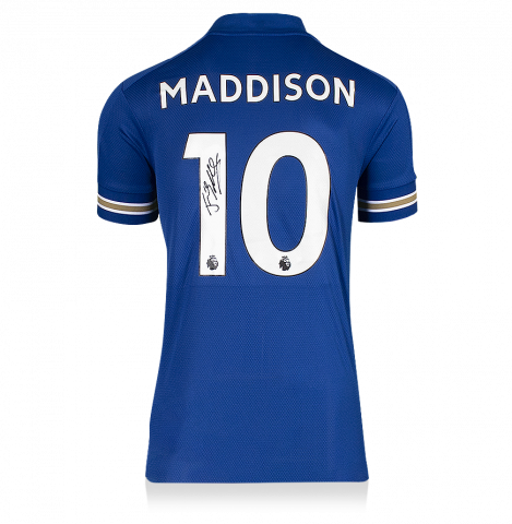 James Maddison Back Signed Leicester City 2020-21 Home Shirt