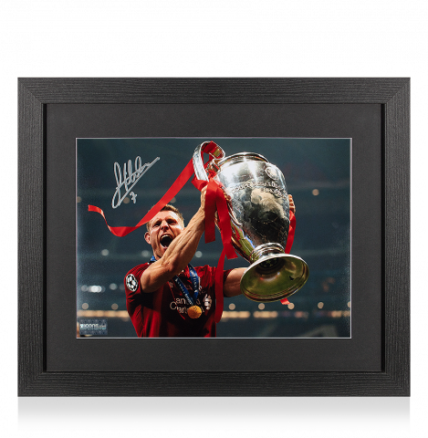 James Milner Signed Liverpool Photo In Black Wooden Frame: 2019 UEFA Champions League Winner