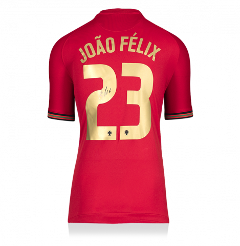 Joao Felix Back Signed Portugal 2020-21 Home Shirt