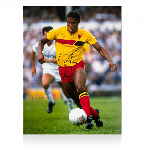 John Barnes Signed Watford Photo: Hornets Legend