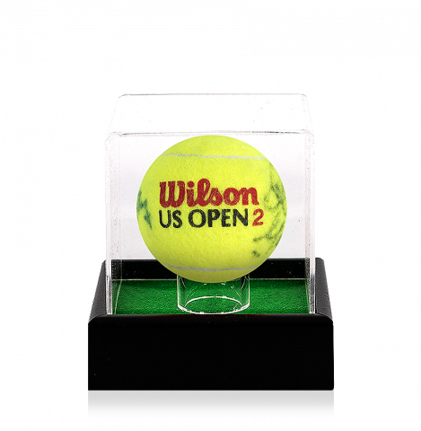 John McEnroe & Bjorn Borg Dual Signed US Open Tennis Ball In Acrylic Case