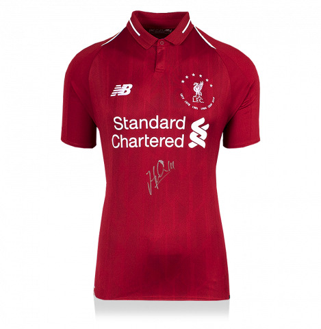 Jordan Henderson Front Signed Liverpool 2018-19 Home Shirt: Six Times Special Edition