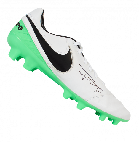 Jorginho Signed White and Green Nike Tiempo Boot