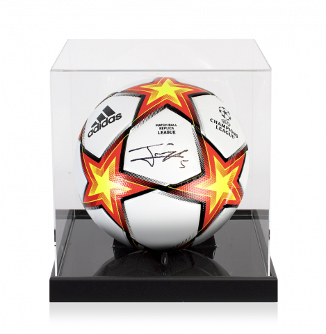Jorginho Signed UEFA Champions League Football In Acrylic Case