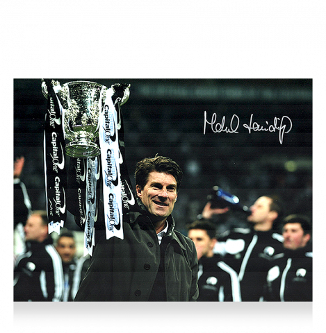 Michael Laudrup Signed Swansea Photo: 2013 League Cup Winner