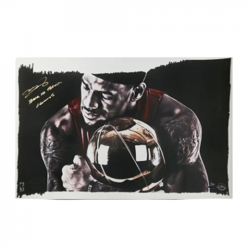 PRE-ORDER LeBron James Signed & Inscribed Illustration: "Back to Back Champs" 