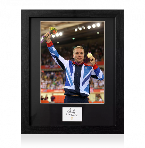 Sir Chris Hoy Signed Team GB Card and Photo Frame: Option 1