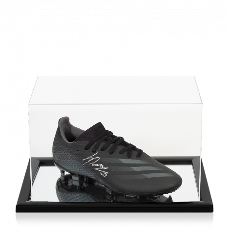 Luis Diaz Signed Black Adidas Boot In Acrylic Case