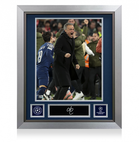 Luis Enrique Official UEFA Champions League Signed Plaque and Photo Frame: Iconic PSG Victory at Anfield