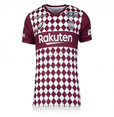 Lukas Podolski Front Signed Vissel Kobe 2021-22 Home Shirt