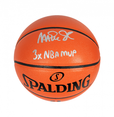 Magic Johnson Signed Spalding NBA Basketball: "3x NBA MVP" Special Edition