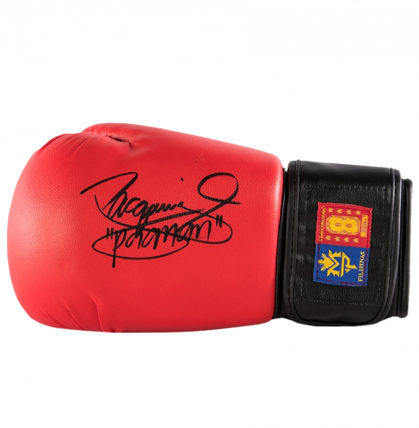 Manny Pacquiao Signed Red and Black Team Pacquiao Boxing Glove