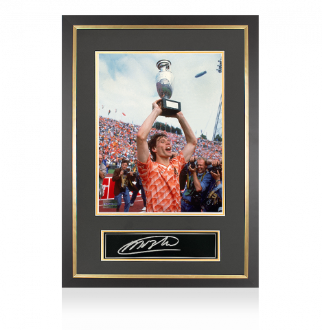Marco van Basten Signed Plaque and Photo Frame: UEFA EURO 1988 Winner