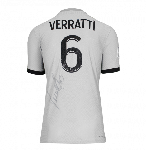 MATCH WORN Marco Verratti Back Signed Paris Saint-Germain 2022-23 Away Shirt