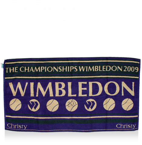 MATCH USED Roger Federer Signed 2009 Wimbledon Towel