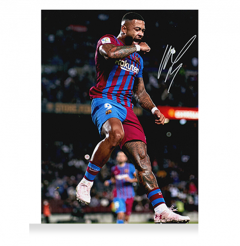 Memphis Depay Signed FC Barcelona Photo