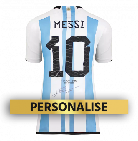 PRE-ORDER Lionel Messi Signed and Personally Dedicated Argentina Home Shirt