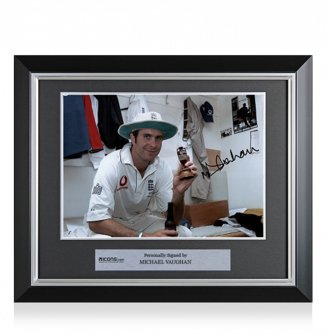 Michael Vaughan Signed and Framed England Photo: 2005 Ashes Winner