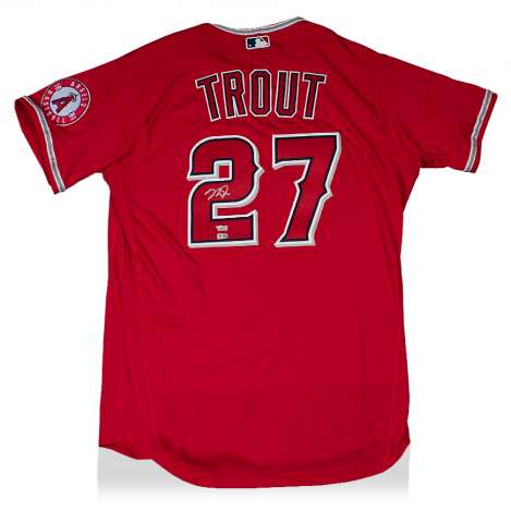 Mike Trout Back Signed Los Angeles Angels 2020 Alternate Jersey