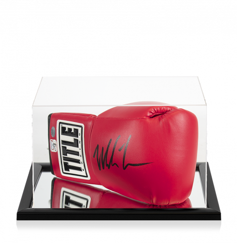 Mike Tyson Signed Title Boxing Glove In Acrylic Case
