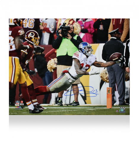 Odell Beckham Jr Signed New York Giants Photo: One-Handed Touchdown Catch vs Washington