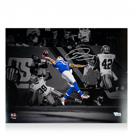 Odell Beckham Jr. Signed New York Giants Spolight Photo: "The Catch" vs Dallas Cowboys