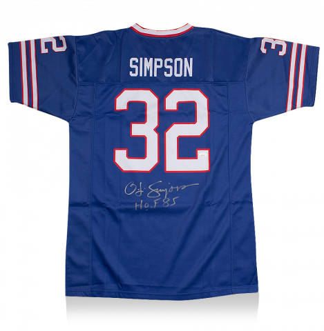 OJ Simpson Back Signed Red and Yellow American Football Jersey: "HOF '85"