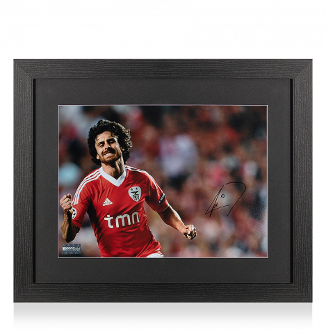 Pablo Aimar Signed SL Benfica Photo In Black Wooden Frame