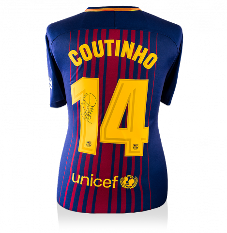 Philippe Coutinho Back Signed FC Barcelona 2017-18 Home Shirt