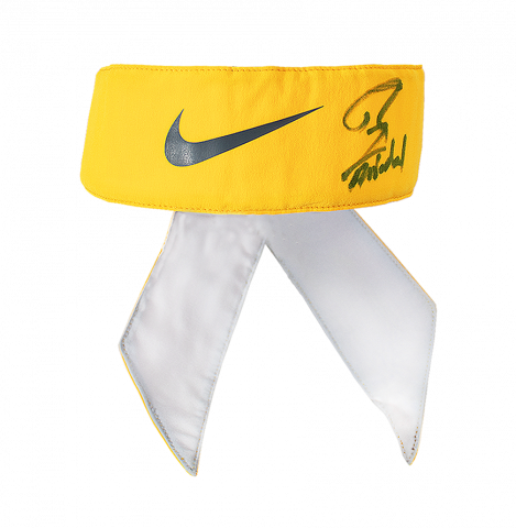 MATCH WORN Rafael Nadal Signed Yellow Nike Bandana