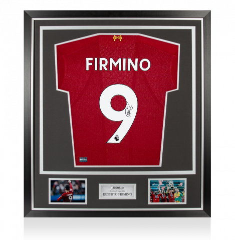 Roberto Firmino Back Signed Liverpool 2019-20 Home Shirt In Classic Frame