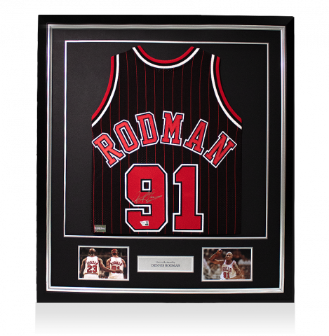 Dennis Rodman Signed and Framed Chicago Bulls Jersey