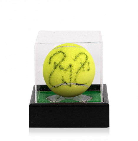 MATCH USED Roger Federer Signed 2008 Wimbledon Tennis Ball In Acrylic Case