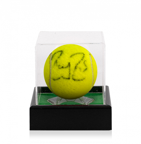 MATCH USED Roger Federer Signed 2009 Wimbledon Tennis Ball In Acrylic Case