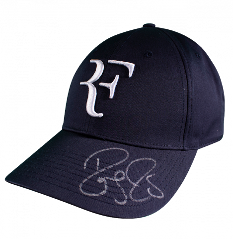 Roger Federer Signed Navy Uniqlo Tennis Cap