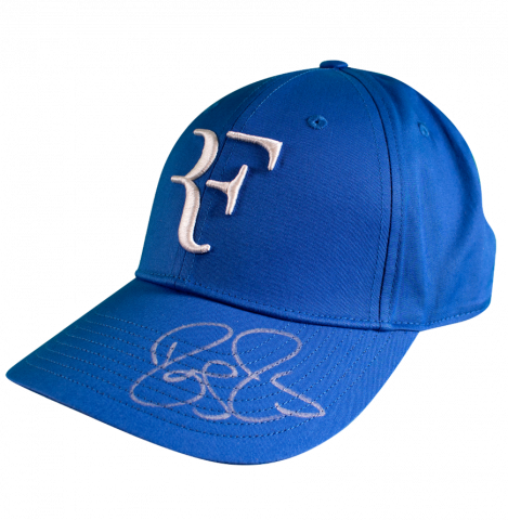 Roger Federer Signed Royal Blue Uniqlo Tennis Cap
