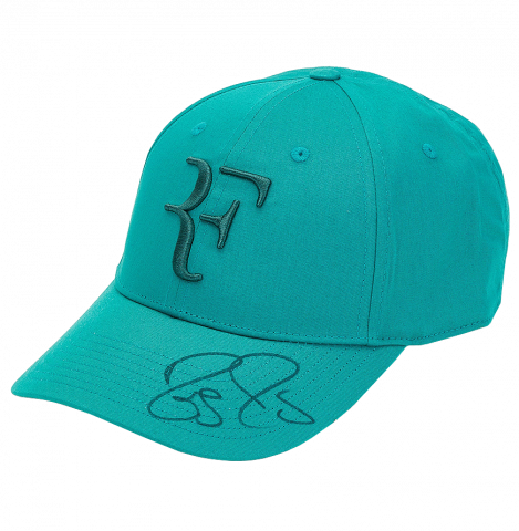 Roger Federer Signed Aqua Blue Uniqlo Tennis Cap